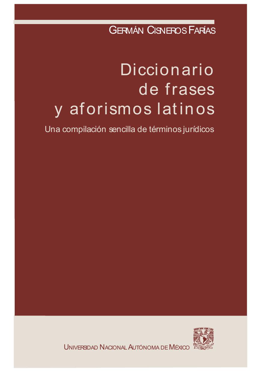 Diccionario de frases y aforismos latinos